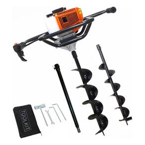Maquina Perfurar Buraco Vulcan Com 2 Brocas P/ Cerca e Plantio de Mudas + Extensão 60cm