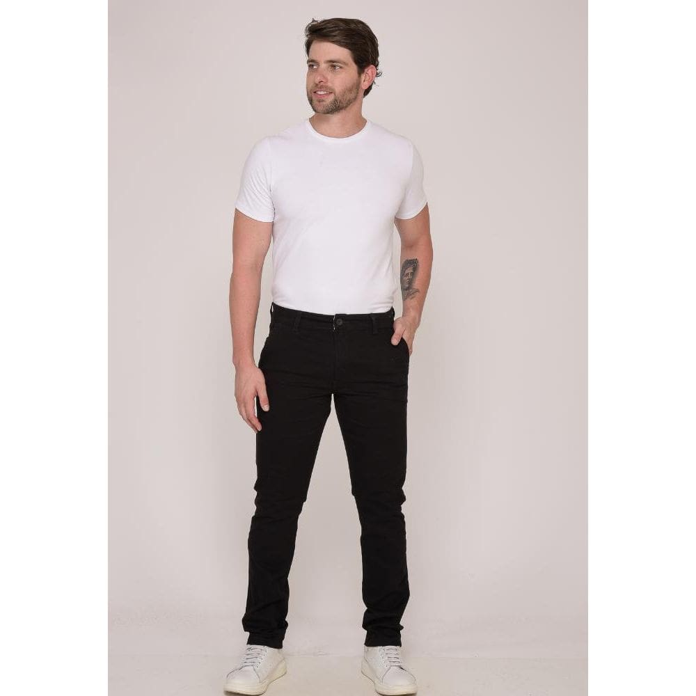 Calça Macaw Sarja Lycra  7790 Preto [F075]