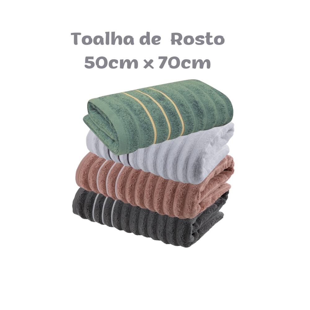 Jogo de Toalhas de Rosto 4 peças Leve Macia Ondulada Jacquard Wave Corttex