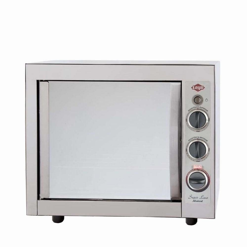 Forno Elétrico Super Luxo Inox Advanced Layr 46 Litros Com Lâmpada Interna e Prateleira Removível em 03 Posições