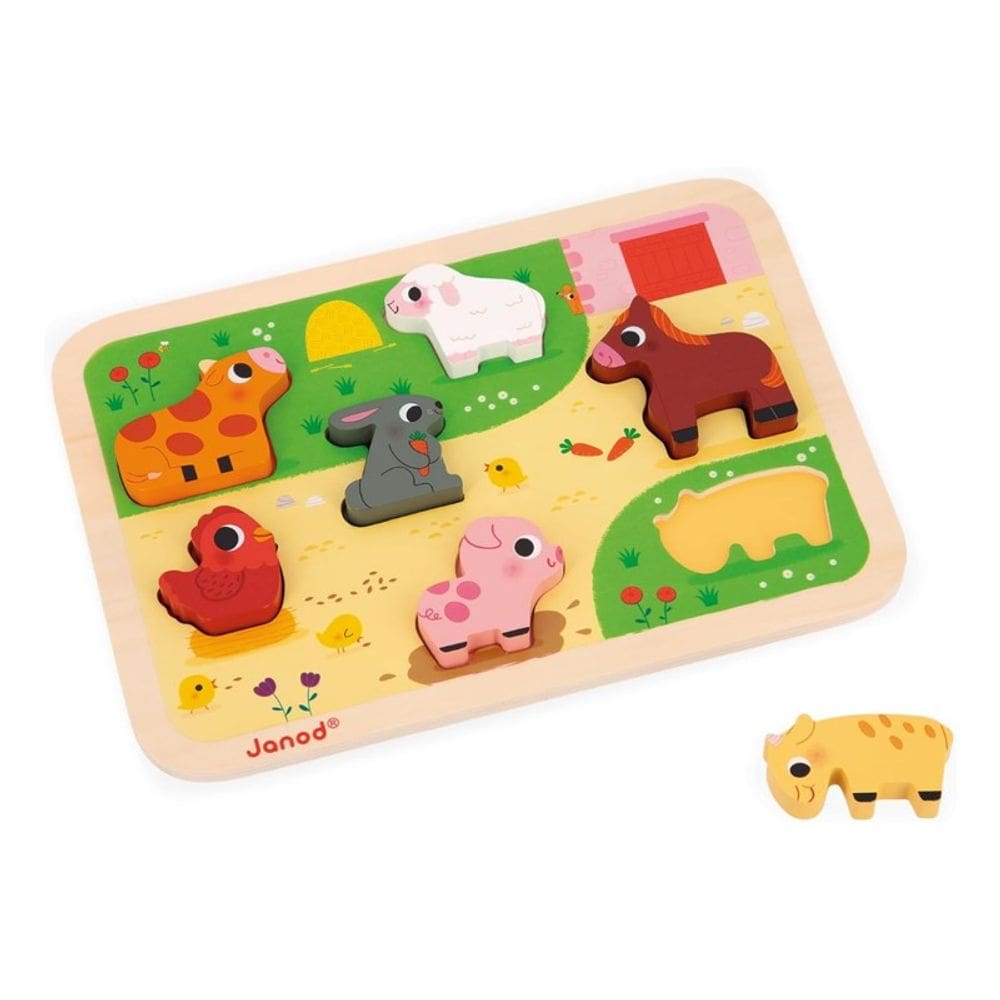 Brinquedo Encaixa Formas 3D Animais da Fazendinha - Maped