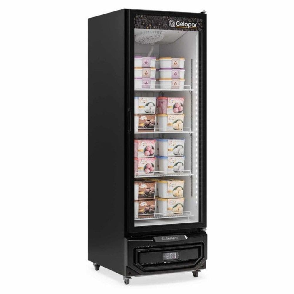 Conservador Vertical Porta de Vidro GPF57LP Preto Gelopar 220V