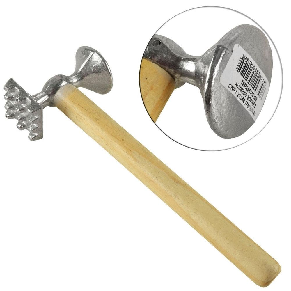 Amaciador de Carne Madeira 21cm Martelo - Tudo em Caixa