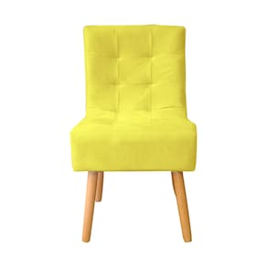 Kit 2 Cadeiras Poltrona Sala de Jantar Penteadeira Reforçada Decorativa Liz Suede Amarelo