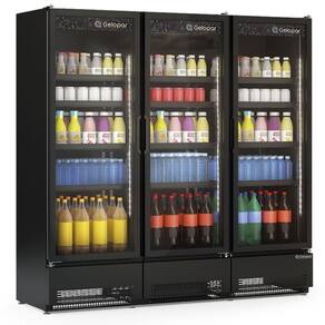 Expositor Vertical 3 Portas GCVR1450CB All Black Gelopar 220V