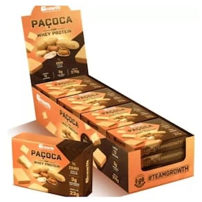 Paçoca Com Whey Protein Display C/ 12un - Growth Supplements Paçoca