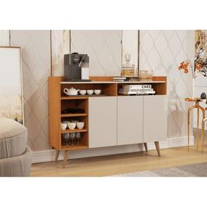 Buffet Aparador 3 Portas Nichos Retro Elba Nature/Off White