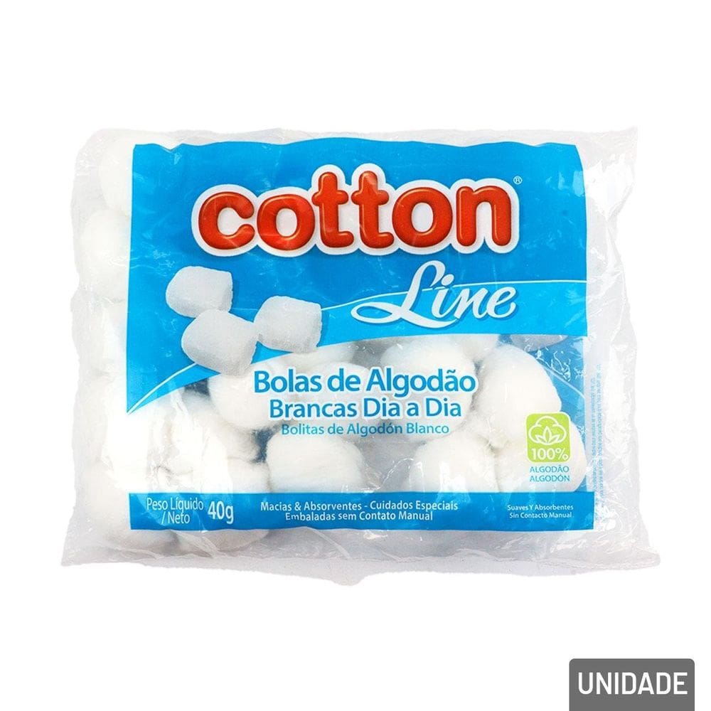 Algodão Hidrofílo 40g EM Bola Cotton Line - Tudo em Caixa