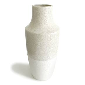 Vaso em Cerâmica Areia com Verniz Topo Decorativo 37x17cm