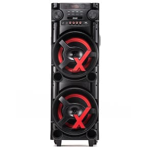Caixa Amplificada Amvox Aca 1000 Newx 2 Woofers 8 1000w Bluetooth Preta 127/220v Sfm
