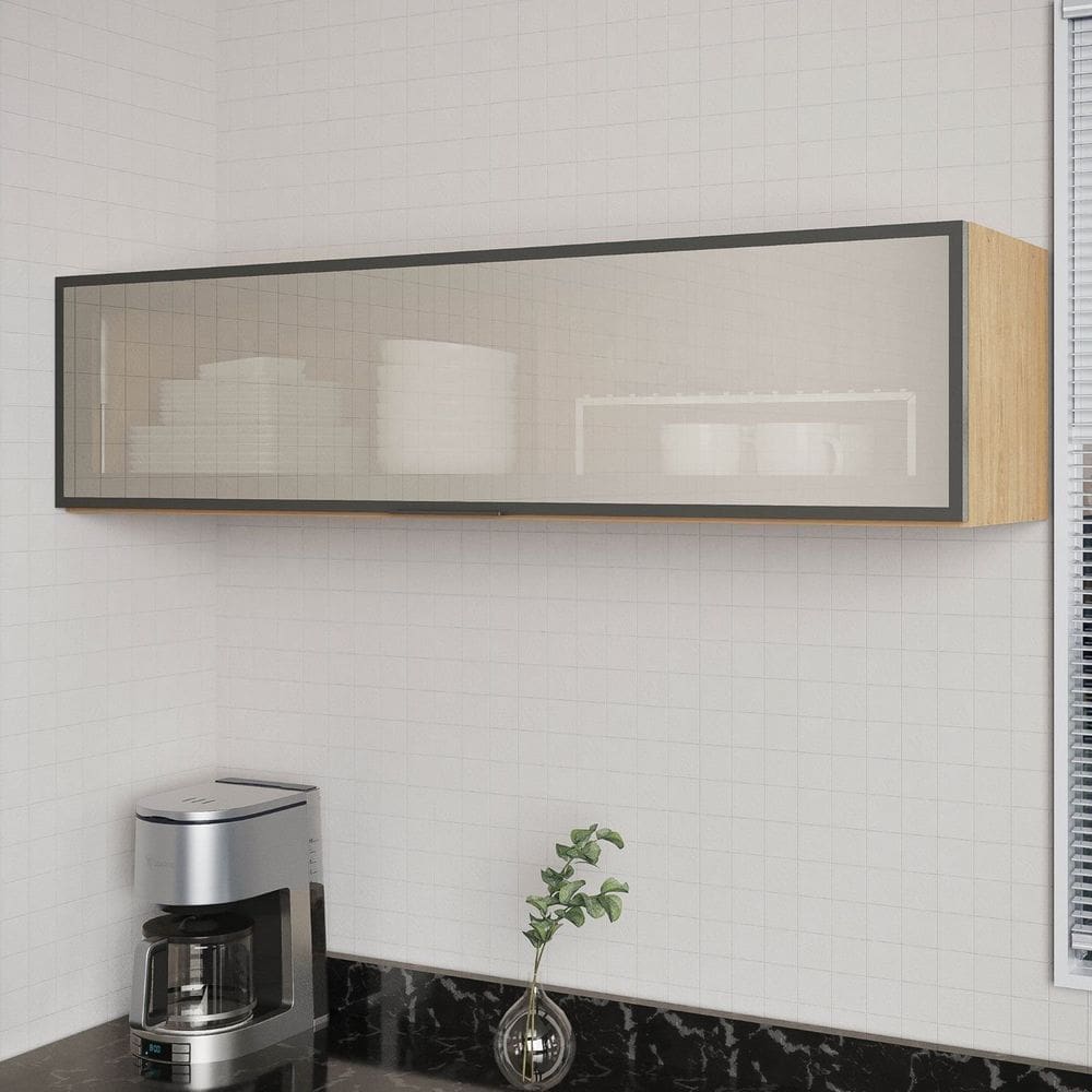 Armário Aéreo Porta Basculante Reflecta 120cm Nara Cabecasa Madeiramadeira Avena