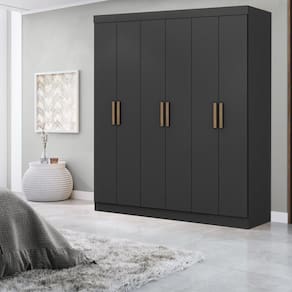 Guarda-roupa Casal 164cm X 200cm Slim Preto