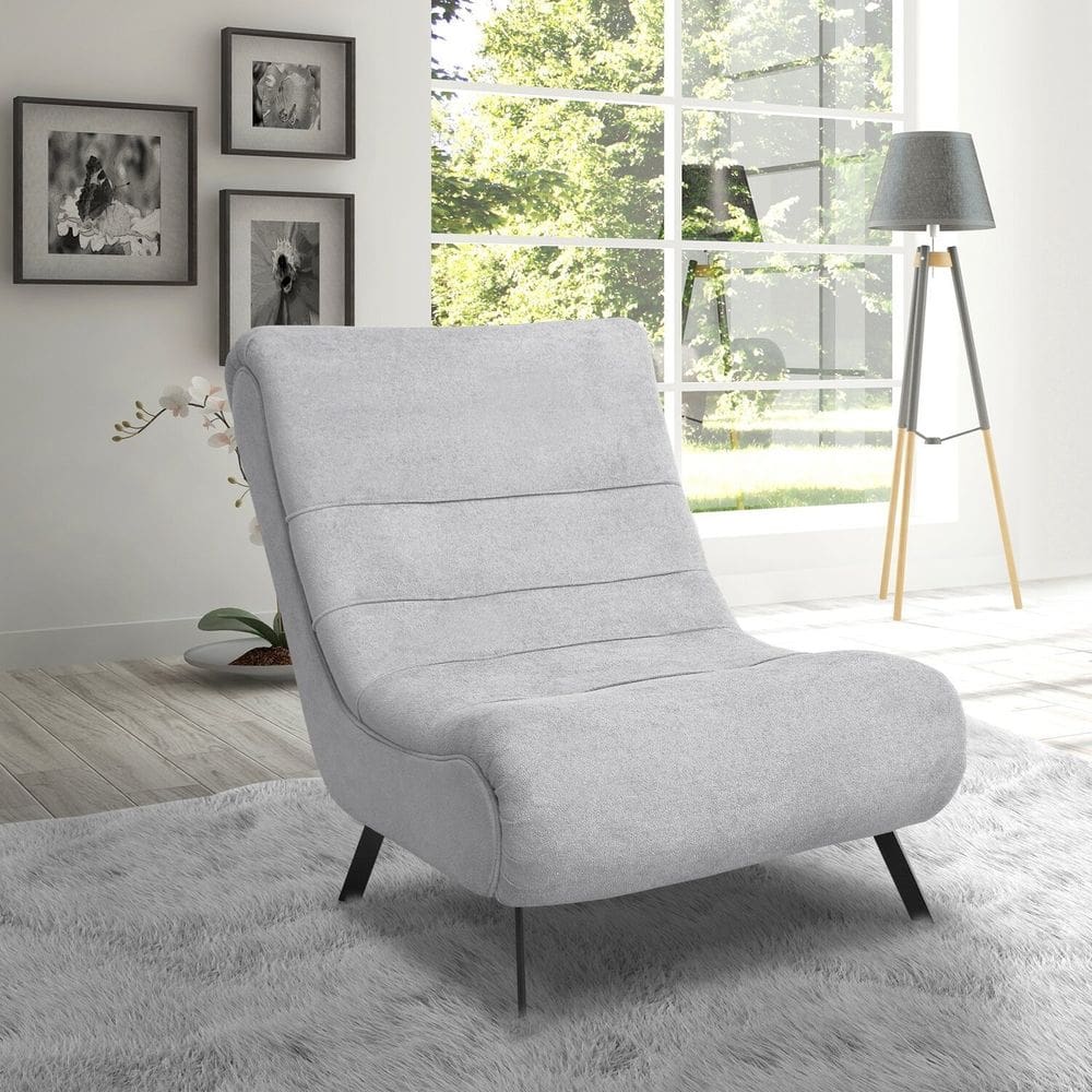 Poltrona para Sala de Estar Boucle Vancouver Cinza