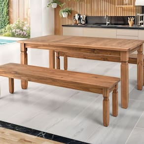 Conjunto para Sala de Jantar com 2 Bancos Corona Natural