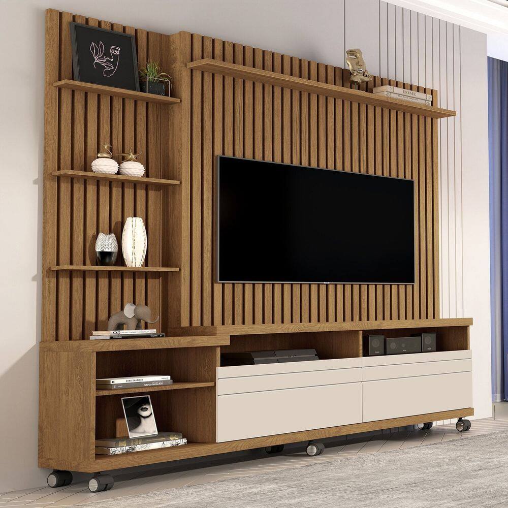 Estante Home Theater para Tv 60 Polegadas Nobre Freijó / Off White