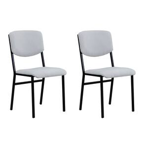 Conjunto 2 Cadeiras para Sala de Jantar Confort Cinza / Preto