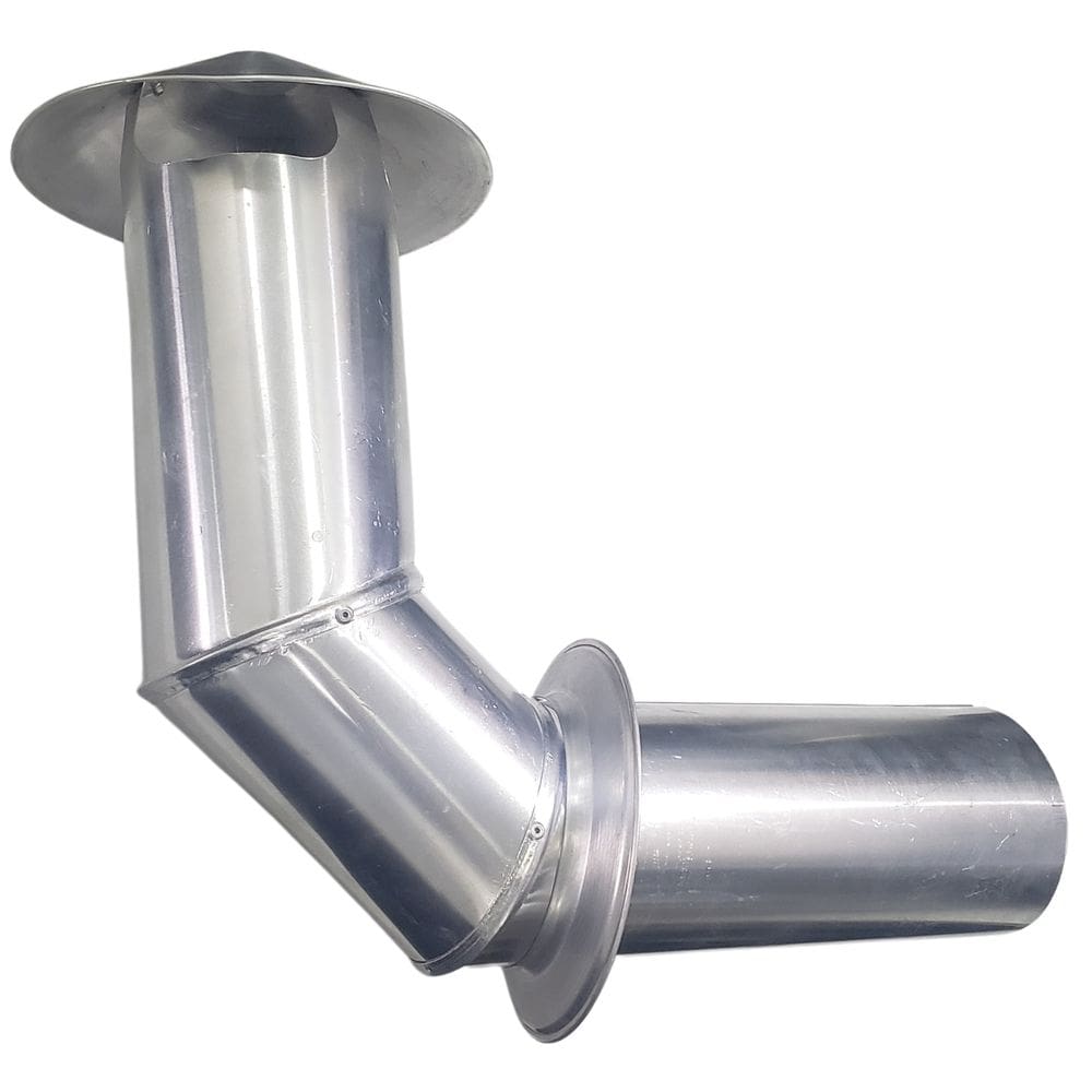 Chaminé Tipo Chapéu Chinês com Joelho Ø120 x 340 x 260 e Anel de Arremate em Alumínio - Modelo CHINES120X300