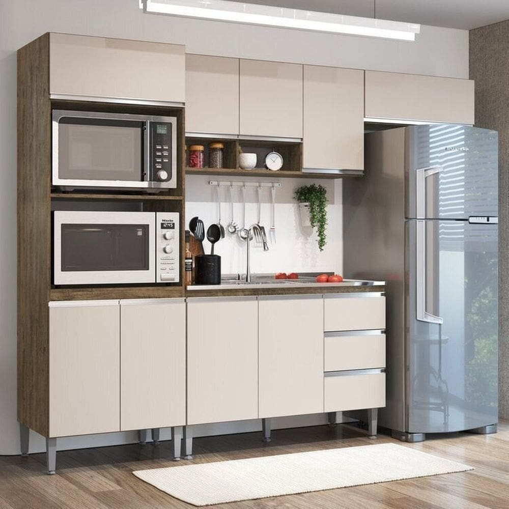 Cozinha Athena 4 Peças Itauba/off Itaúba/off