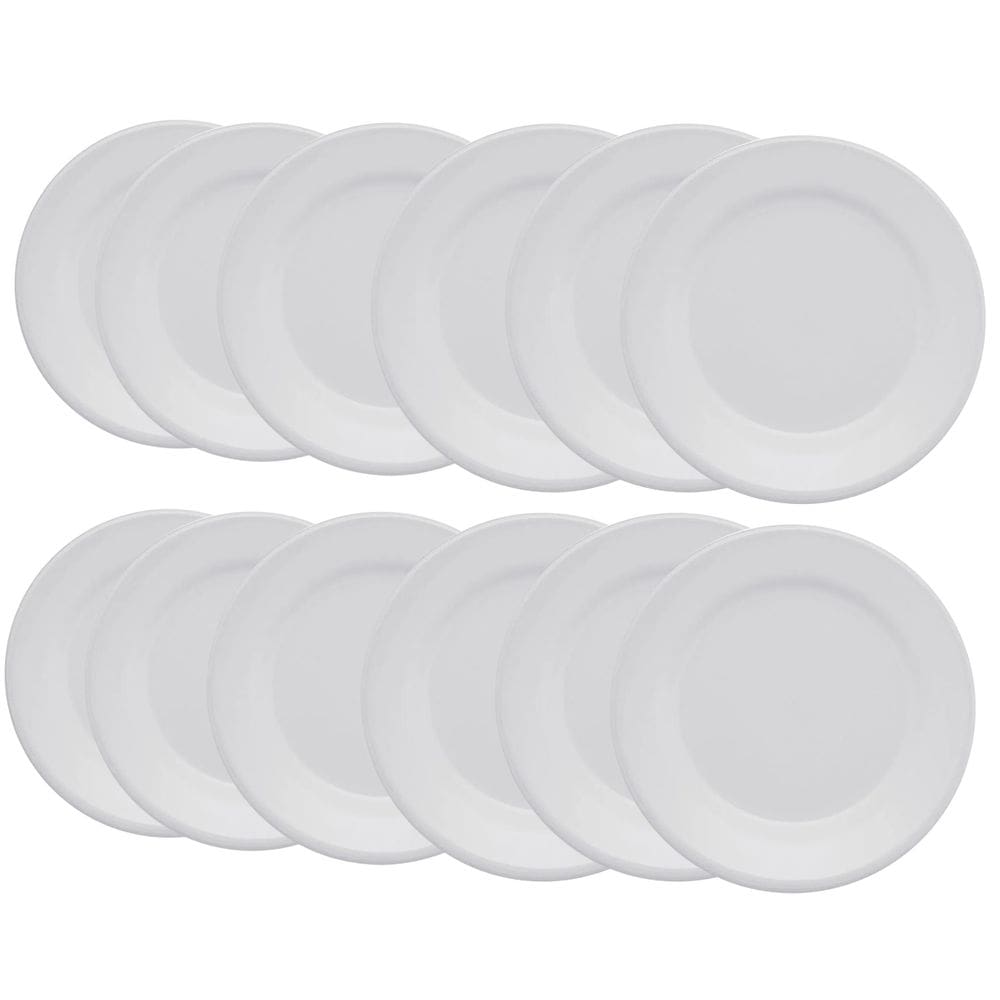 Prato Raso Plus Branco de Cerâmica 24cm 12 Unidades - Biona 141992