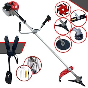 Roçadeira Anmax CG430P À Gasolina 2T 43cc 2HP Multifuncional 5 Em 1 Com Carretel e Lâmina 2 Pontas + Lâmina 3 Pontas + Lâmina 6 Pontas + Lâmina Disco