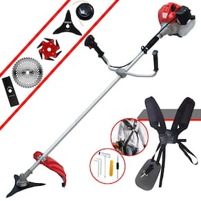 Roçadeira Anmax CG430P-TB À Gasolina 43cc 2HP Multifuncional 5 Em 1 Com Carretel e Lâmina 2 Pontas + Lâmina 3 Pontas + Lâmina 6 Pontas + Lâmina Vídea