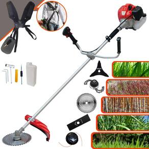 Máquina de Cortar Grama Profissional À Gasolina Anmax CG430P 2 Tempos 43cc 2HP 9.000rpm Roçadeira Completa Multifunções Com 5 Opções de Cortes