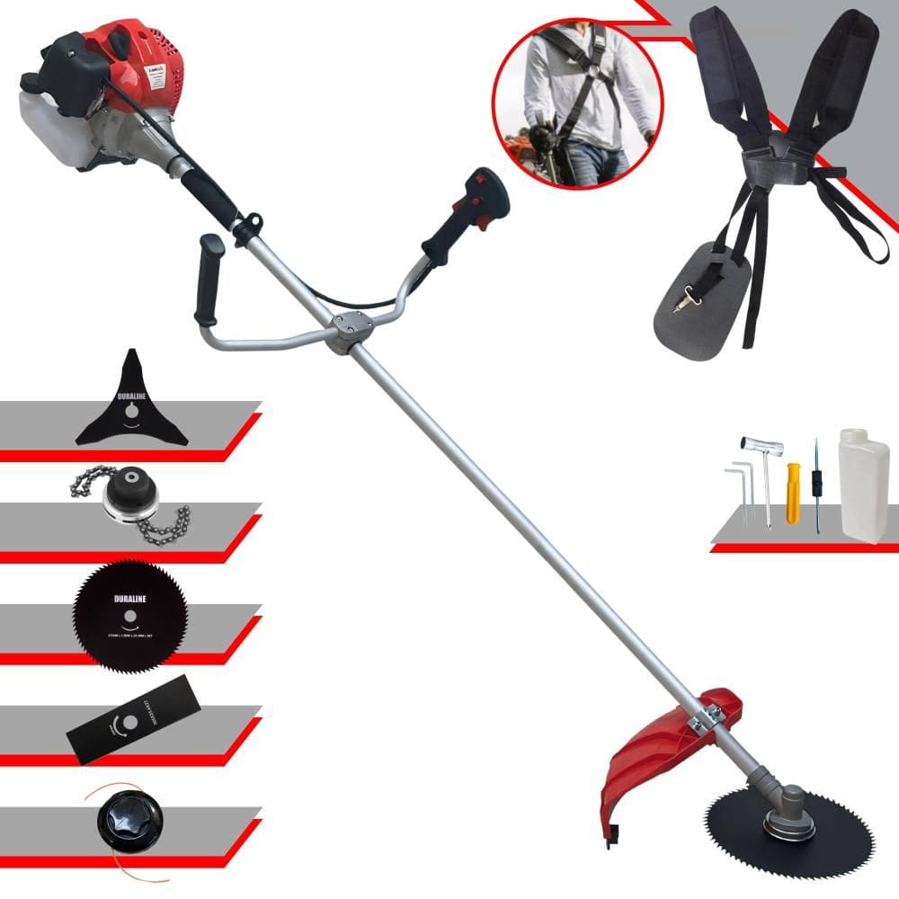 Roçadeira Profissional Anmax CG430P À Gasolina 2T 43cc 2HP 5 Em 1 Com Carretel e Lâmina 2 Pontas + EXTRA Lâmina 3 Pontas + Lâmina 80 Dentes + Trimmer
