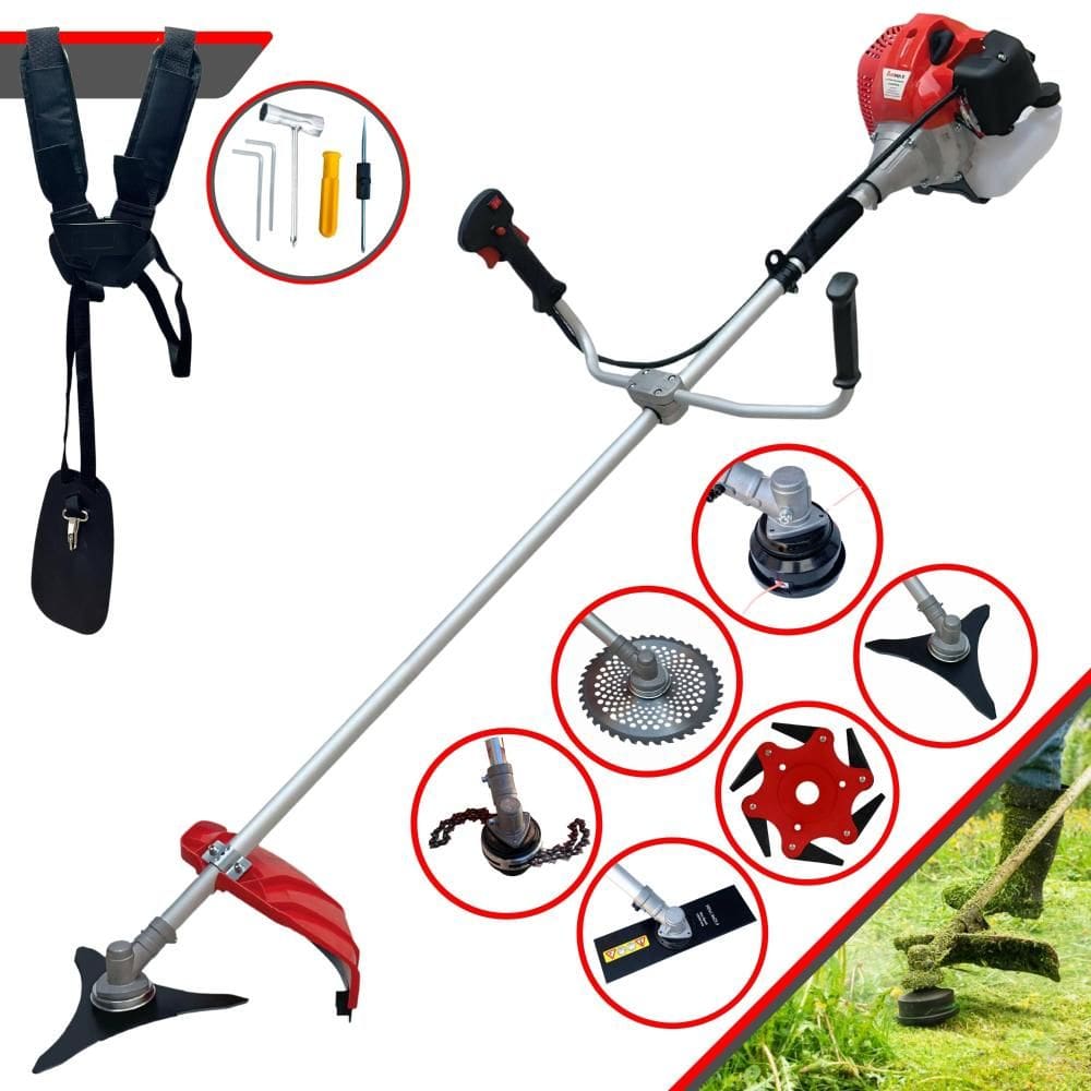 Roçadeira Multifuncional Completa Anmax CG430P-TB À Gasolina 43cc 2HP Alta Rotação Ideal Para Todos os Tipos de Trabalhos Com 6 Opções de Cortes
