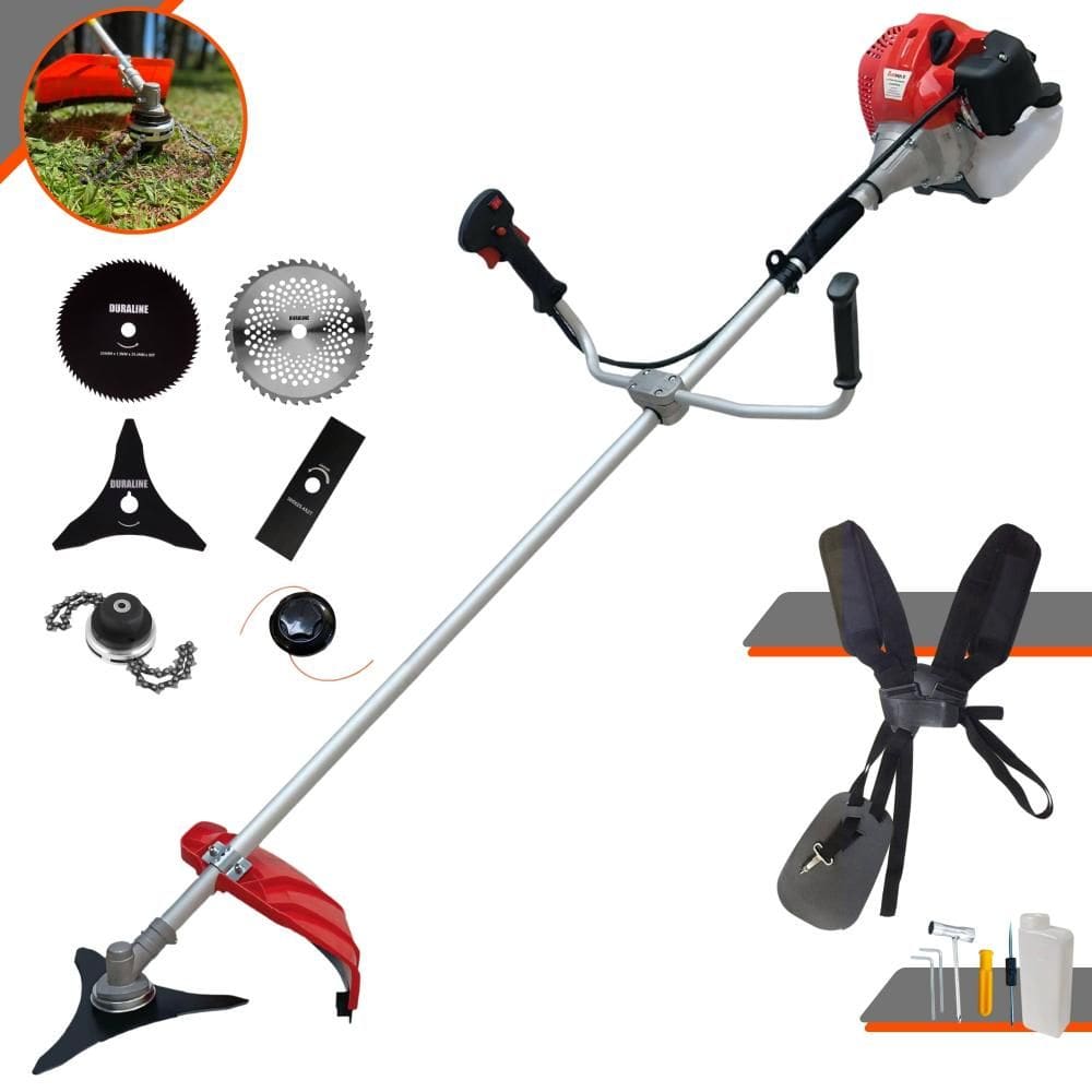 Máquina de Cortar Grama Profissional À Gasolina Anmax CG430P 43cc 2HP de Potência 9.000rpm Roçadeira Completa Multifuncional Com 6 Opções de Cortes