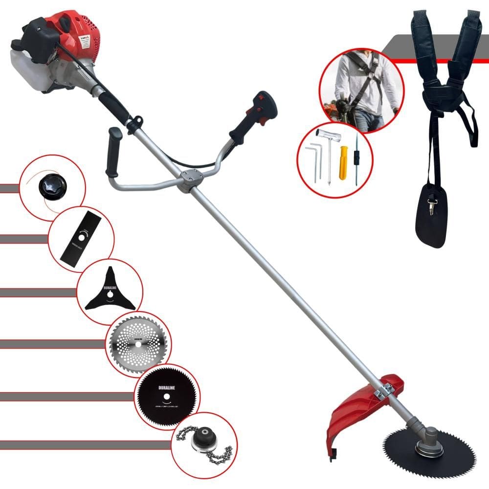 Roçadeira Multifuncional Completa Anmax CG430P-TB À Gasolina 2T 43cc 2HP Alta Rotação Ideal Para Todos os Tipos de Trabalhos Com 6 Opções de Cortes