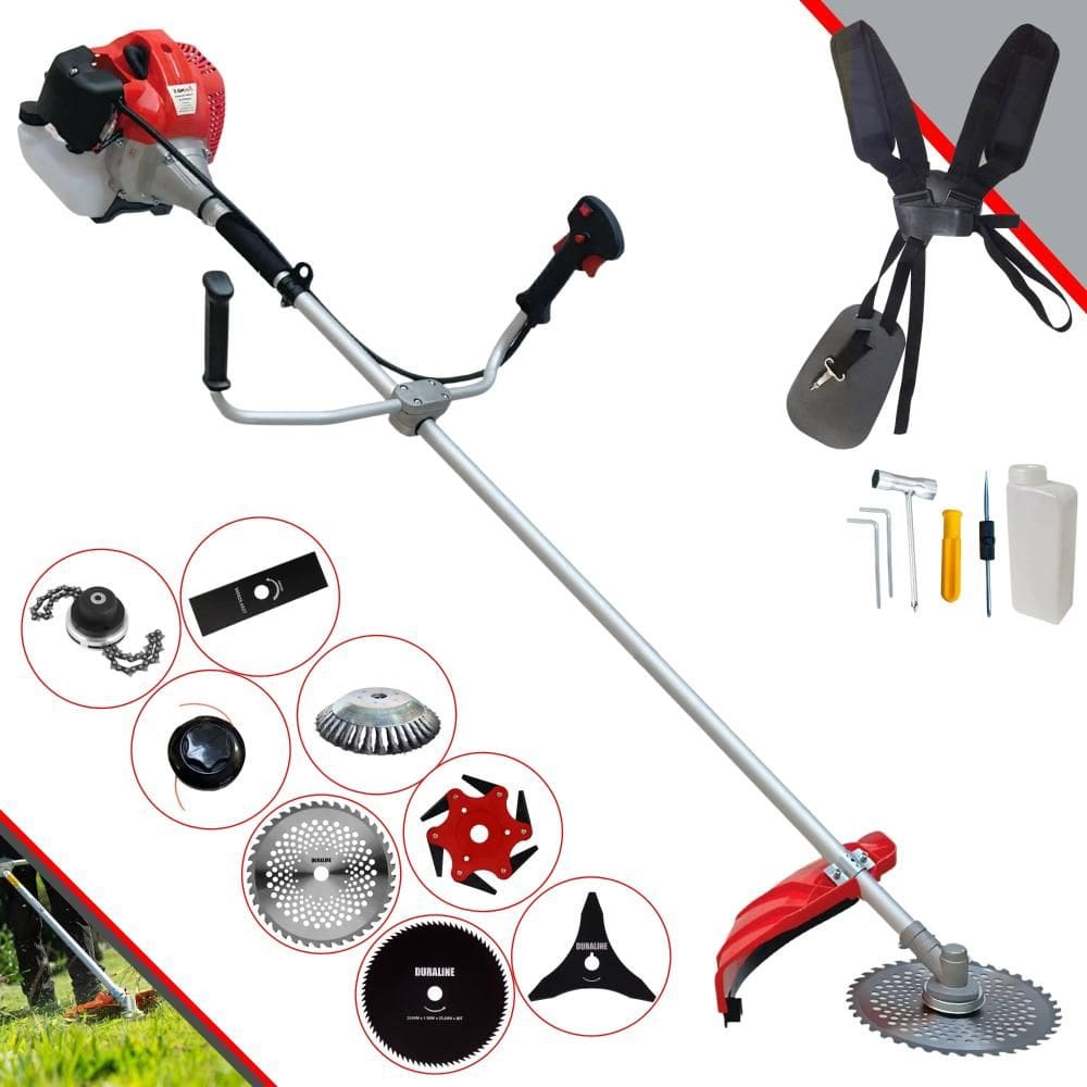 Máquina de Cortar Grama Profissional À Gasolina Anmax CG430P 43cc 2HP de Potência 9.000rpm Roçadeira Completa Multifuncional Com 8 Opções de Cortes