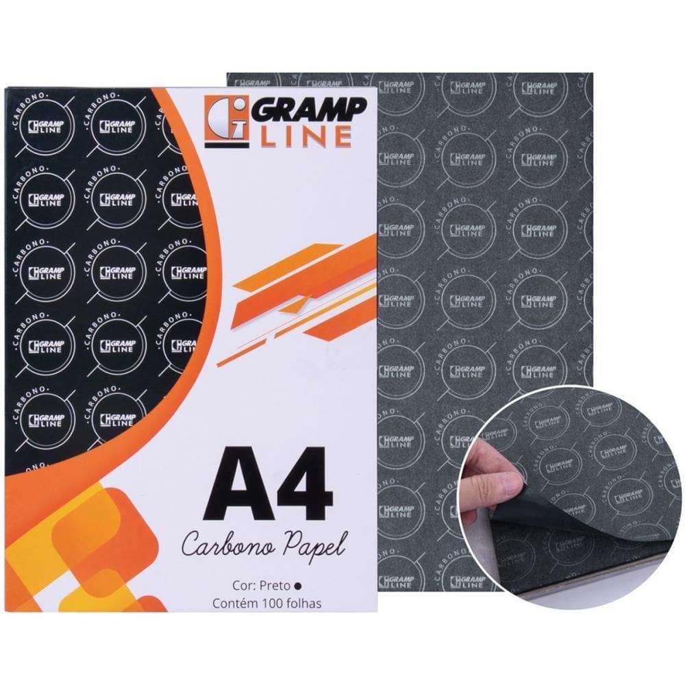Papel Carbono p/Máquina Preto A4 Ge 927 100fls - Gramp Line