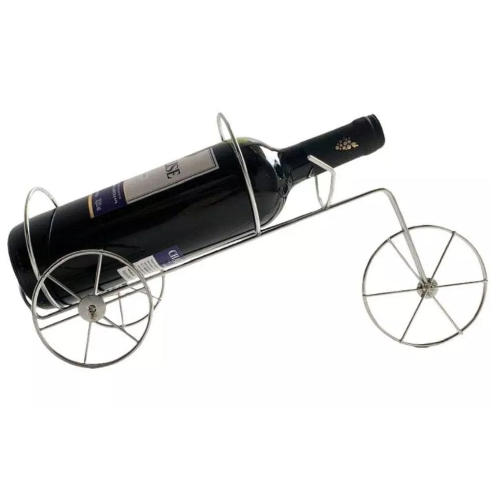 Suporte Garrafa Vinho Inox Bicicleta Luxuoso e Moderno - Porta Garrafa De Vinho Bicicleta Garçom Metal Enfeite - PANAMI