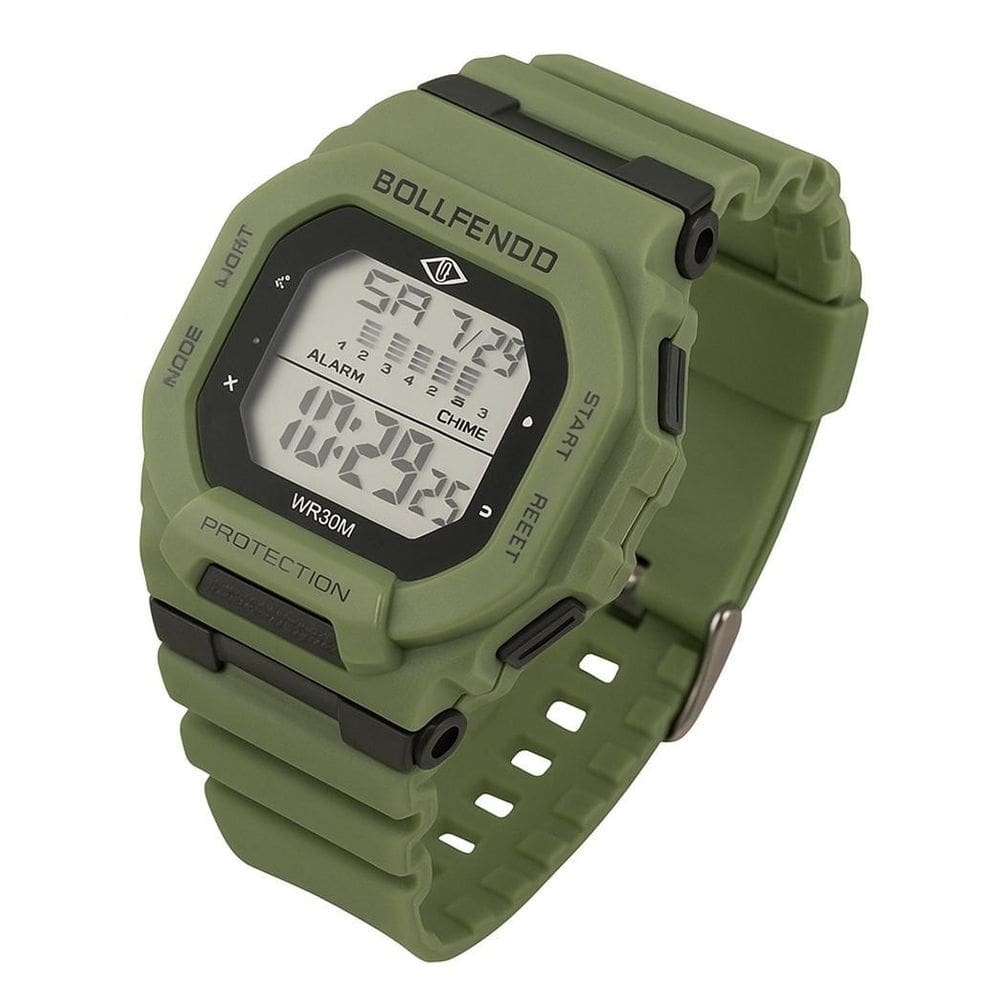 Relógio Prova Dágua Quadrado Verde Militar Oliva Estudante