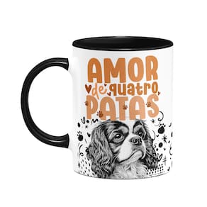 Caneca - Amor de quatro patas - Cavalier - B-black