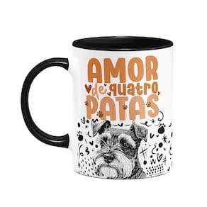 Caneca - Amor de quatro patas - Schnauzer - B-black