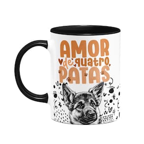 Caneca - Amor de quatro patas - Pastor alemão - B-black