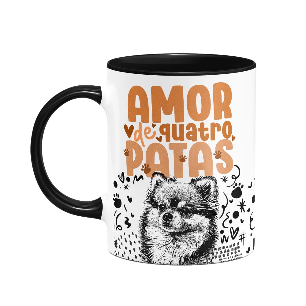 Caneca - Amor de quatro patas - Lulu Spitz - B-black