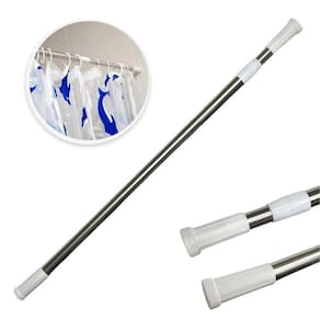 Barra Cortina De Banheiro Varão Ajustável De 70Cm Até 120Cm