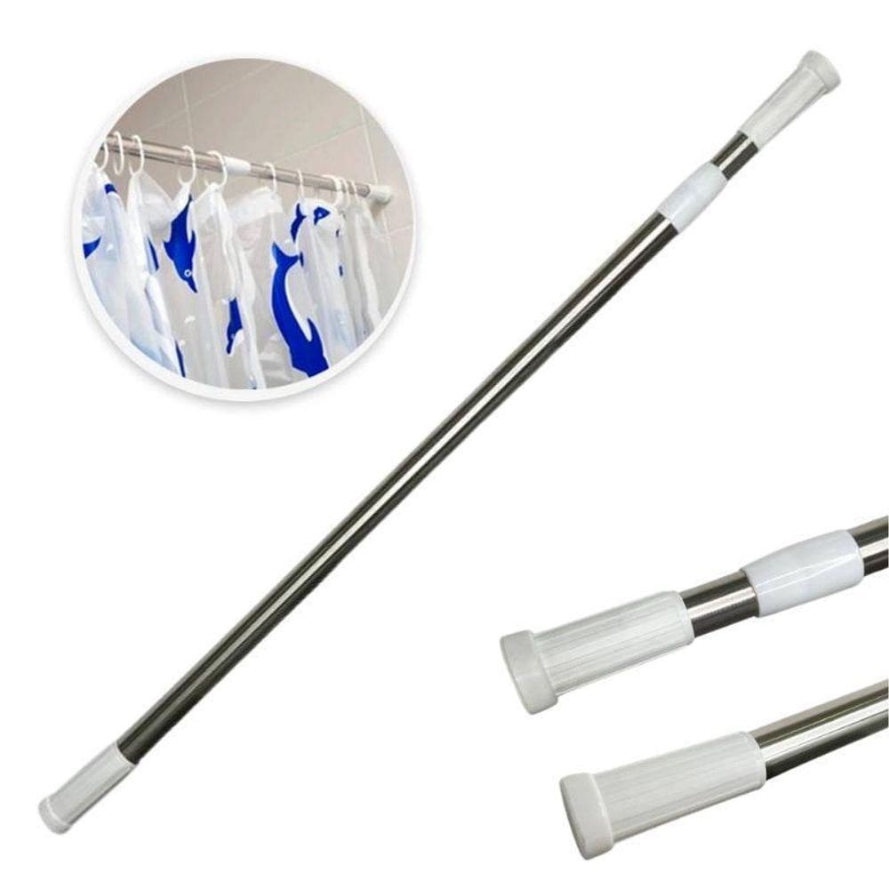 Barra Cortina De Banheiro Varão Ajustável De 70Cm Até 120Cm