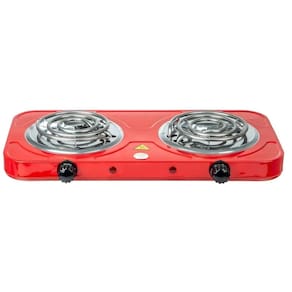 Fogao Eletrico Cooktop 2 Bocas 2000W 5 Niveis Temperatura Red 127V