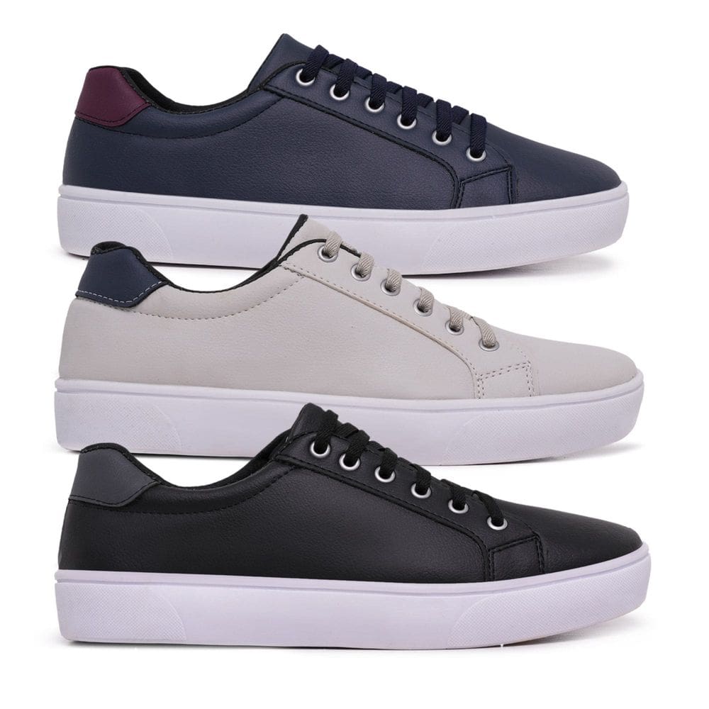 Kit 3 Sapatênis Casual Masculino Confort SF Ajuste Elástico