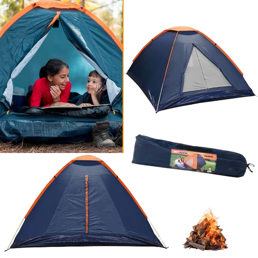 Barraca Panda Camping Iglu 3 Pessoas Teto Impermeável Sobretudo Nautika Acampamento Azul