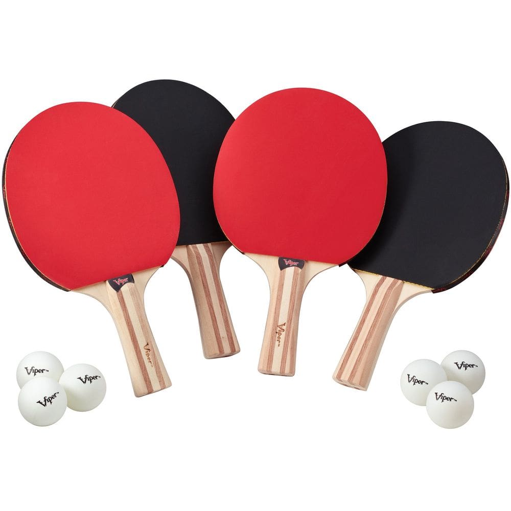 Conjunto de acessórios de tênis de mesa Viper 4 raquetes/pás 6 bolas