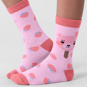 Meia infantil menina de moranguinho Brandili