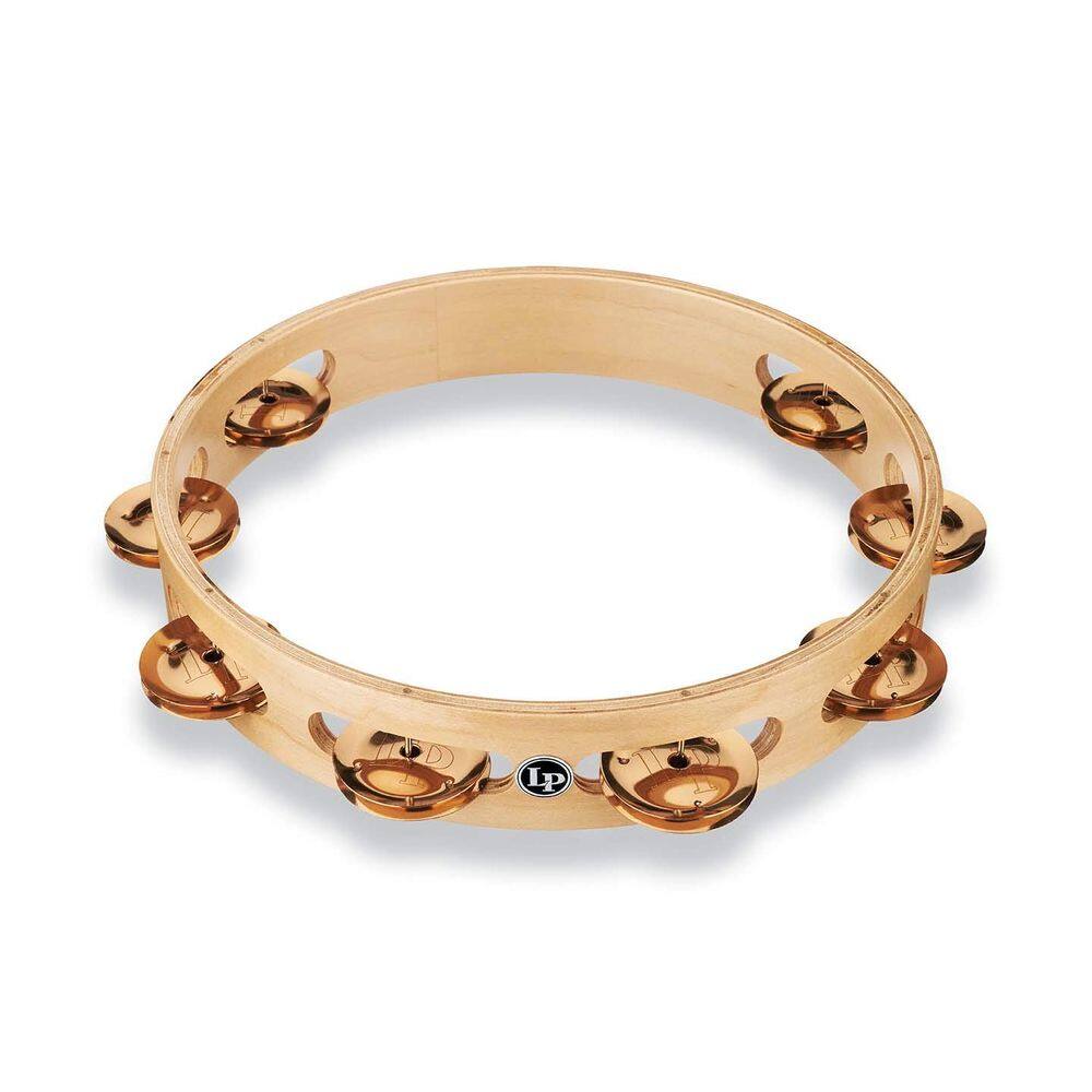 Tambourine Latin Percussion PRO 10 de linha única com jingles de bronze