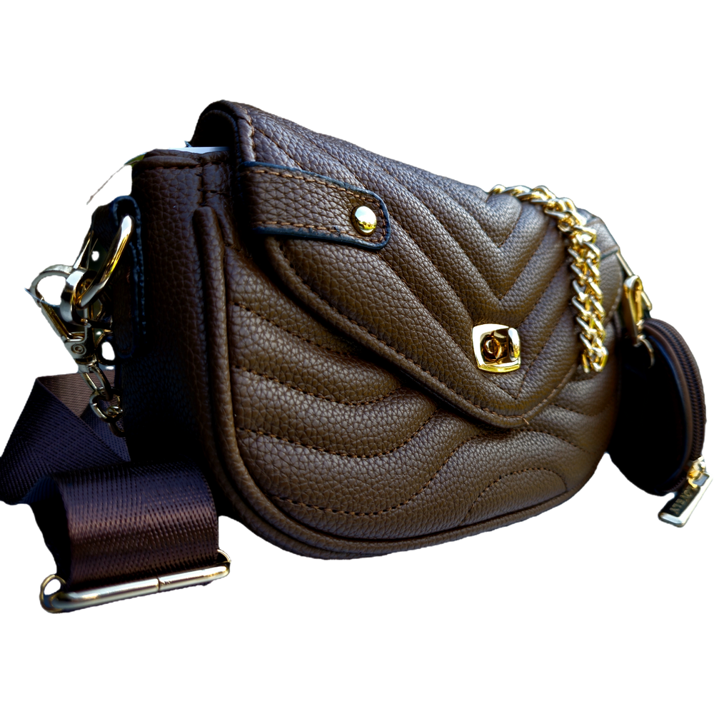 Bolsa Feminina Pequena Corrente Alça Transversal Acolchoada