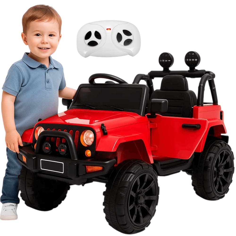 Mini Carro Elétrico Jipe Importway Vermelho 12V com Controle Remoto