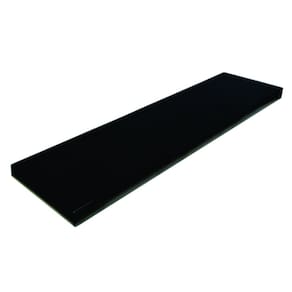 Prateleira Simples Preta 100X20 cm Com Suporte Em Mdf