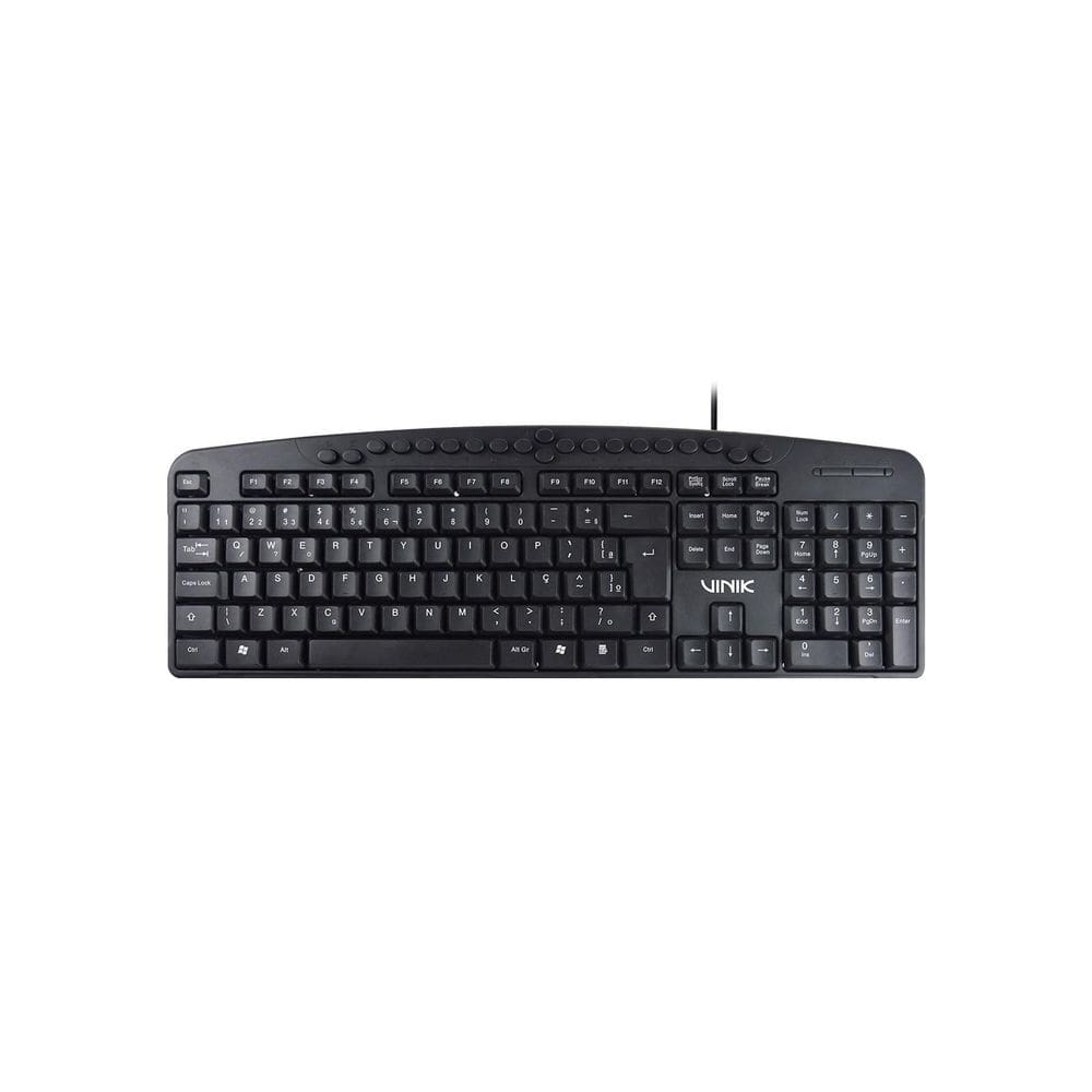 Teclado Usb Multimidia Dynamic 107 Teclas + 20 Teclas Multimidia Abnt2 Resistente à água 1.8m Preto - Dt141